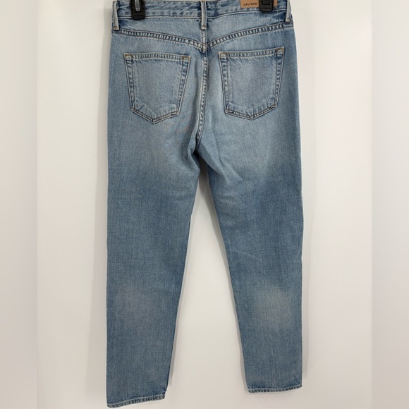 GRLFRND Revolve Kiara Tripped Up Ankle distress knee Cut blue Jeans size 28 - Picture 12 of 16